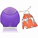 ECVISION Ultrasonic Facial Cleansing Brush Silicone Rechargeable Mini Vibrating Sonic Beauty Instrument Super Facial Cleaner Massager Safe Natural Pleasing Care Cleansing Face Care Machine (Purple)