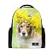 Produktbild My Daily Wunderschöne wreathed Hund Rucksack 35,6 cm Laptop Daypack Schultasche für Reisen College Schule
