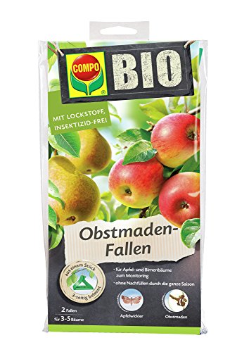 COMPO BIO Obstmaden-Fallen, Insektizid-freie Pheromonfalle mit Lockstoff, gegen den den Apfelwickler und dessen Maden, 2 Stück