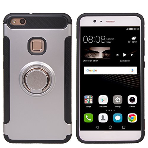 huawei p10 Lite Funda COOLKE Doble Capa TPU PC Shockproof Anti-rasgu os tel fono caso protecci n C scara Cover de 360 Rotating Ring Grip Stand Holder para huawei p10 Lite - plata huawei p10 Lite Funda COOLKE Doble Capa TPU PC Shockproof Anti-rasgu os tel fono caso protecci n C scara Cover de 360 Rotating Ring Grip Stand Holder para huawei p10 Lite - plata