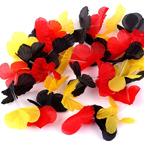 S/O® 30er Pack Blumenkette Deutschland Blumenketten Hawaiikette Hawaiiketten Hawaii Kette Blume Blumen Halskette Halsketten Deko - 5