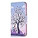 Produktbild iPhone Xs Max Hülle, Bear Village® Bunte Gemalt Muster PU Leder Cover Filp Schutzhülle mit Magnet Verschluss und Klappständer für Apple iPhone Xs Max (Baum)