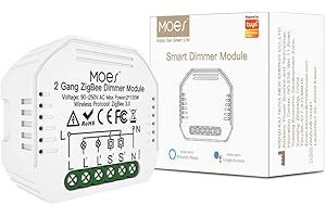 MOES Smart Alexa regulador de luz, módulo relé, interruptor inalámbrico LED, compatible con Smart Life/Tuya App, Alexa Google Home, Funciona solo con Tuya ZigBee Gateway