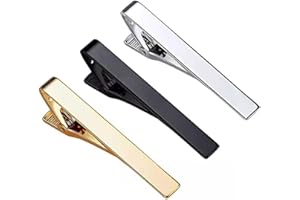 LAOSEP CHUANGOU Clip de Corbata 3 Piezas Clip de Corbata para Hombre Plata y Oro Tie Clip para Eventos de Negocios Bodas Reuniones Fiestas Ocasiones Formales