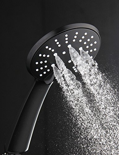 Aquatimez Ultra dünnes Badezimmer 3 Funktion Handbrause(schwarz) - 4