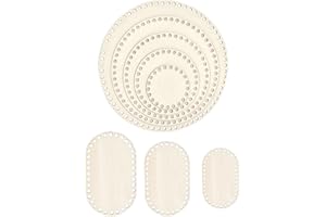 Csirnto Base In Legno per Uncinetto 8 Pezzi Cestino Fondo per Rattan Fondo per Cesto In Legno Decorazioni per la Casa Uncinetto Fondo per Borse Legno per Uncinetto per Cestini Fai Da Te