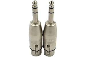 Qczhiwen 1/4" TRS Male to XLR Female Balanced Audio Adapter, 2-Pack – Professional Microphone, Mixer & Stage Equipment Connector‌