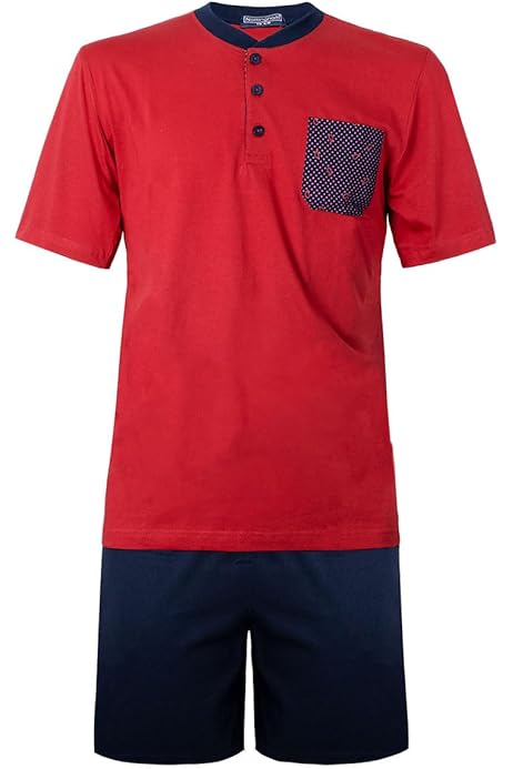 Pigiama Uomo Estivo Corto Pigiama Uomo Pezzi Cotone Righe Con