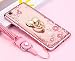 Produktbild Hülle für Xiaomi mi5, Xiaomi mi5 Silikonhülle,Herbests Transparent Glitzer Weich TPU Case Handyhülle mit Geheimer Garten Entwurf und Diamant Glanz Kristall Strass Funkeln Bling Glitter,Crystal Soft PC Ultradünn Cover Bumper Case Schutzhülle Etui für Xiaomi mi5 mit Ring Ständer und Schlüsselband-Roségold Rosa Blüten