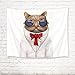 Produktbild EOB Tapisserie Wandbehang,Schicker Herr Cat mit schwarzen Sonnenbrillen roten Bowknot Kunstdruck-Tapisserie-Hauptdekoration für Schlafzimmer-Wohnzimmer-Schlafsaal,200x150cm