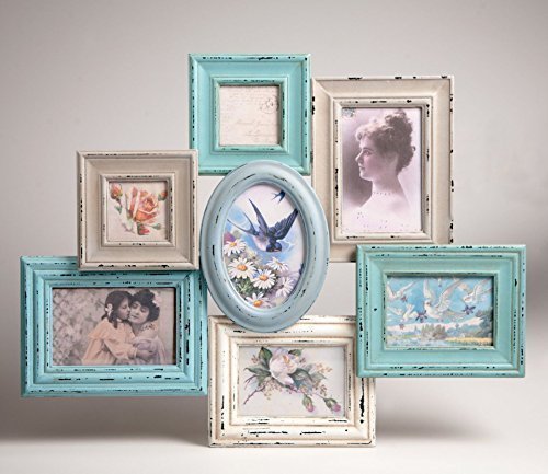 Bilderrahmen Gruppe Blau Vintage Shabby Chic Wandbefestigung
