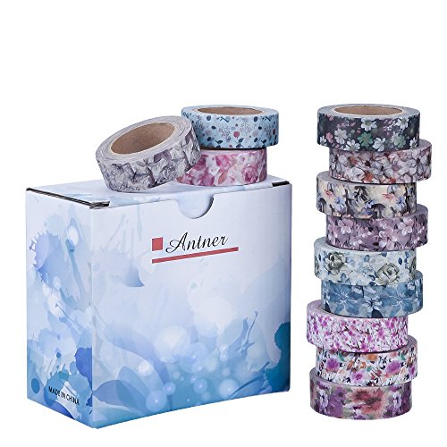 Antner Blumen Muster Washi Masking Tape Collection, Set aus 12 Rollen - 7