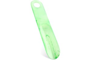 Teepacioka Kunststoff Schuhlöffel, 1er-Pack Shoe Horn, 18,7 cm Lang Mini Schuhanzieher, Kurzer Schuhhelfer mit Wandhalterung - Jadegrün
