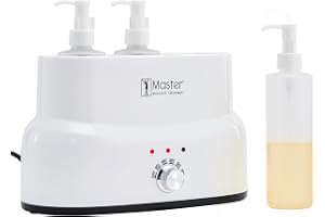 Master Massage massageolja värmare oljeflaska värmare för massageolja lotion inkl. dispenserflaska, med temperaturregulator, 3-delad