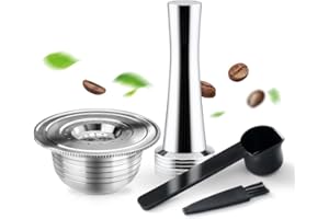 HAILASRE Cialda di caffè riutilizzabile in acciaio inox per Bialetti, Premium Espresso Capsule di ricaricabili per macchine da caffè, 1 capsula di in metallo+1 tamper di caffè