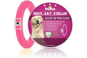 Woyamay Collier Anti Puces pour Chien, Lumineux Collier Chien pour Anti Puces Chien Réglable et Résistant à l'eau, 8 Mois de Protection Collier Antiparasitaire pour Chien Tous âges, Rose