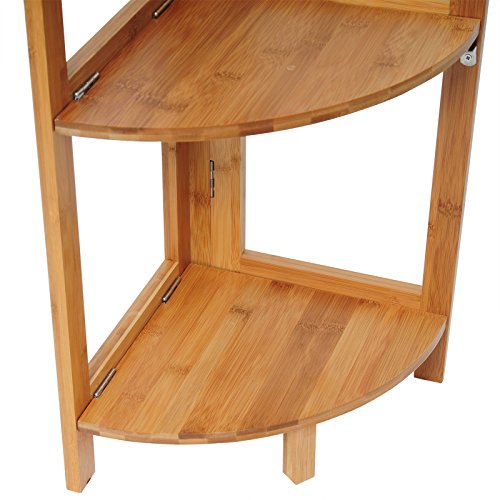 WOLTU RG9254br Standregal Bücherregal Badregal Küchenregal Eckregal aus Bambus , mit 4 Ablagen , ca. 27*38*120cm - 3
