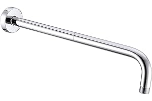 Katezon Shower Arm with Flange, Made of Solid Stainless Steel, 24 Inch Shower Head Extension Extender Pipe Arm, Wall-Mounted for Fixed Bathroom Shower Head (Chrome)