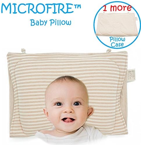 MICROFIRE Newborn Baby Pillow Flat Head Infant Head Shaping Pillow Prevent Plagiocephaly Syndrome 3 Sizes (0-2-8-24 months) (0-24 months old)