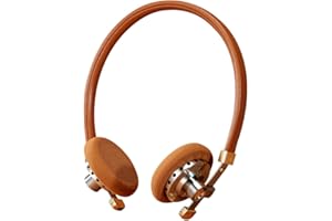 ROSESELSA Ferne Berge On Ear HiFi-Kopfhörer mit Kabel OOTD Vintage Kopfhörer Promi-Kopfhörer Modische Outfits für Street Snap Live-Kamera MMCX, 3,5 mm (ohne Dongle, Braun)