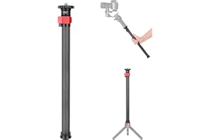Koolehaoda stativförlängning, mellanpelarsförlängning 70 cm stativförlängningsrör av kolfiber teleskopstång med 1/4 tum till
