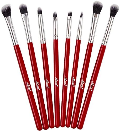 Matto Professional Makeup Eye Brush Set Eyeshadow Brushes 8-Piece (Red)
