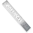 MSC Stainless Steel 15cm Metal Rule Shatterproof Straight Edge Metric Ruler Ideal for Craft Cutting Sewing (15 cm)