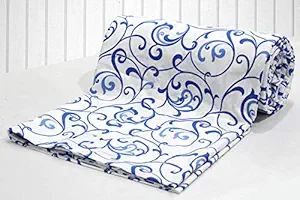 AURAVE Prism Blue Floral Cotton Duvet Cover/Quilt Cover - Single Size (60 X 90 inches), 1 Piece
