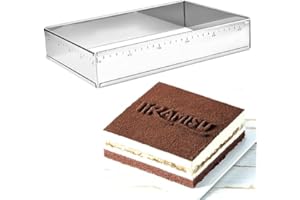 Guowall Anello per Torta Rettangolare, Stampo per Mousse Coppapasta in Acciaio Inossidabile per Torte Mousse, Pasticceria, Regolabile 27-52 cm x 18-34 cm, Altezza 5 cm