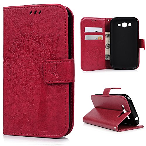 Badalink H  lle f  r Samsung  Galaxy Grand Neo i9060 H  lle Schutzh  lle Bunt Druck PU Leder Flip Wallet Case Brieftasche mit Magnetverschluss B  ume 