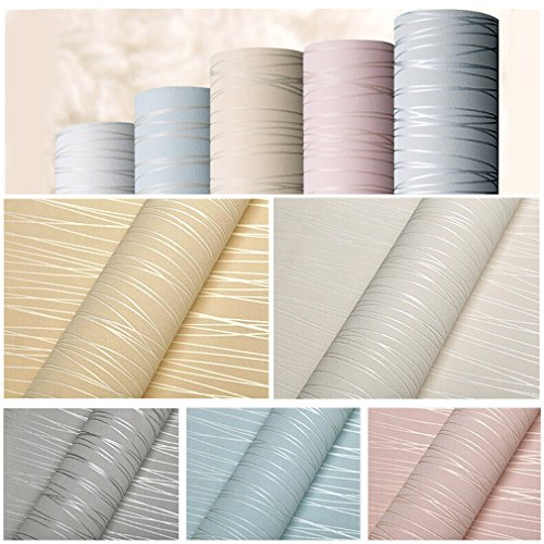 Kinlo 10 x 0.53M Wandtapete 3D-Tapete Vliestapete,3D Relief Tapete Dekoration für TV Wand Wohnzimmer Schlafzimmer und Hotel – Beige - 8