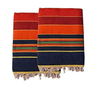 AYUS Solapuri Cotton Carpet (Multicolour, 88 Inch X 58 Inch) - Pack of 2