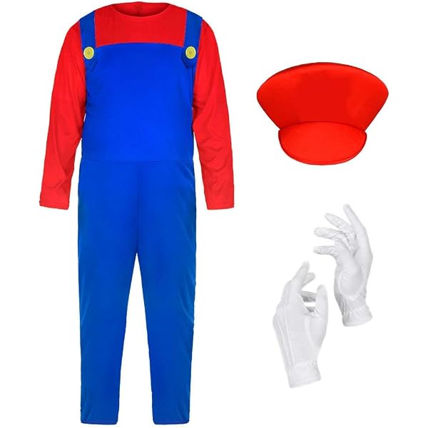 Costume Super Brothers Pour Hommes, Femmes, Enfants - Déguisement Mario Luigi Halloween Carnaval Cosplay - Avec Moustache