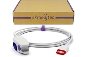skmeditec 9.8FT SpO2 Sensor Cable Compatible with Masimo Rad-97, Reusable AdultFingerClip Probe with masimo Red 20 Pin connector