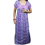 Indiatrendzs Women Nighty Half Sleeve Hosiery Nightwear Night Gown 42"