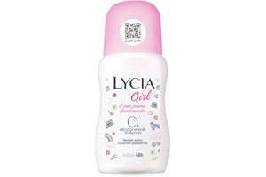 Lycia, Girl Deodorante Bambina Roll On, Formulato per le Prime Sudorazioni di Bambine e Ragazze, Efficacia fino a 48H, Senza Sali di Alluminio e Senza Alcool, per Pelli Delicate, 50 ml