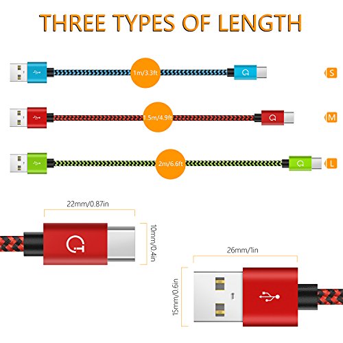 C  ble USB C  1m 1 5m 2m   Lot de 3   Gritin C  ble USB Type C    USB Cable Type C en Nylon Tress   C  ble Rapide Cordon Chargeur Type C Connecteur Ul