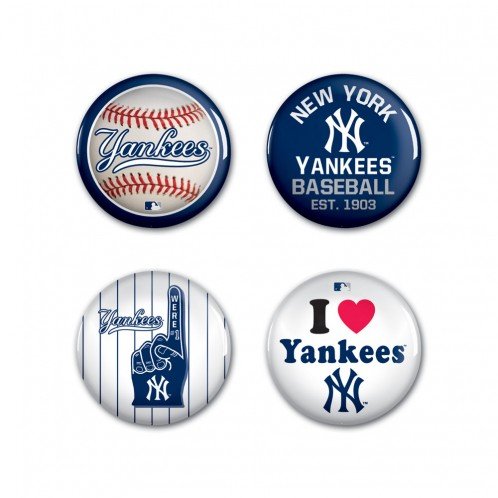 ''New York Yankees MLB officielle Button, Badge, broches en tant que Lot de 4