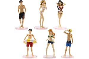 BESTZY Anime Figuren, 6 Stück One Piece Figures Set, One Piece Anime Figur Modell PVC Cartoon Charakter Statue Anime Dekoration Modell für Kindergeburtstag Gift, Desktop Ornaments, Party Dekoration