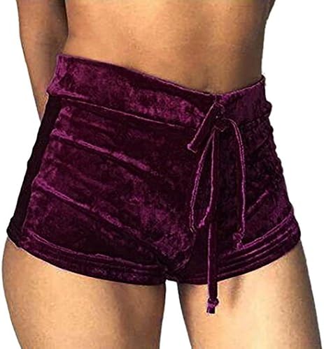 Women Crushed Velvet Runner Casual Fashion Shorts High Waist Hot Pants Yoga Sports Panties Winter