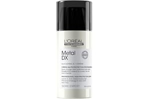 L'Oréal Professionnel Leave-In Creme für alle Haartypen, Anti-Haarbruch, Anti- Frizz, Mit UV-Filter und Hitzeschutz, Feuchtigkeitsspendend, Serie Expert, Metal DX High Protection Cream, 100ml