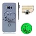 Produktbild für Samsung Galaxy S8 Hülle Silikon Leuchtend,SKYXD Liebe I Love You Muster Zurück Weiche TPU Handy Tasche mit [Handyanhänger + Eingabestifte] Etui Leuchtet im Dunkeln Schutzhülle für Samsung Galaxy S8 Luminous Case Back Cover Skin