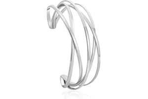 JUSTUSNX Pulsera de aleación, pulsera de Cruz abierta simple, joyería adecuada para niñas y mujeres