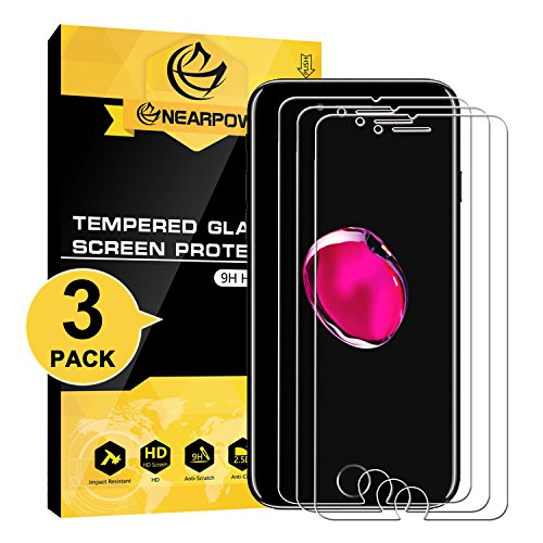 NEARPOW  3 Unidades  Cristal Templado iPhone 7 Plus iPhone 8 Plus  iPhone 7 Plus iPhone 8 Plus Protector de Pantalla Vidrio Templado  9H Dureza   Sin Burbujas   Alta Definicion 