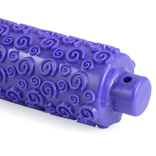 Lilablaue SpiNudelholz mit Blumenmuster, mit Verpackung - 3