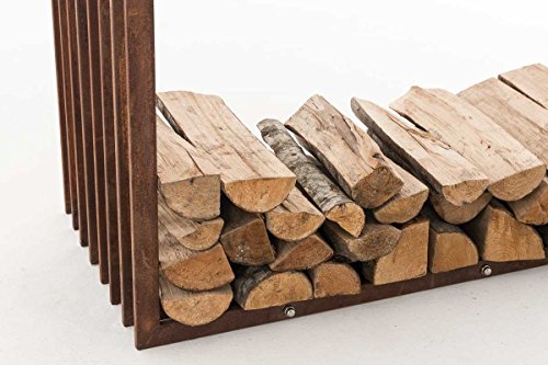 CLP Exklusiver Kaminholzständer IRVING V2 aus Metall, B-Ware, bis zu 2 Größen und 2 Farben wählbar rost, 40 x 50 x 150 cm - 6