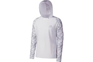 Bassdash Uomo UPF 50 Performance Fishing Shirt Cooling Hoodie Camo Manica Lunga