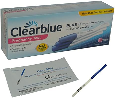 Clearblue Visual Plus Pregnancy Tests - 3 Test Pack &amp; 1 x ONE STEP Pregnancy Test Strip (3 Test Pack)