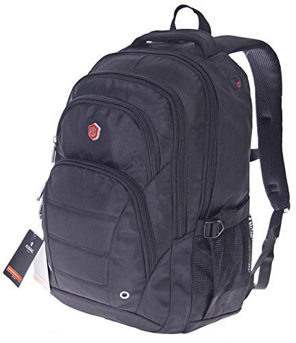City Rucksack Schule Arbeit & Freizeit Bag Schulrucksack Sportrucksack Backpack Laptoprucksack Laptopfach 17" - schwarz (HN49031)