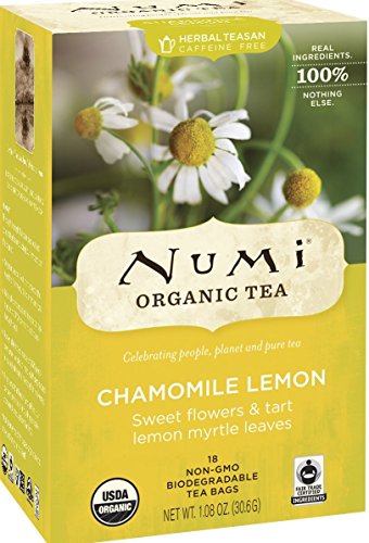 NUMI - Chamomile Lemon - Kamillenblüten mit australischen Zitronen Myrteblättern - Fairtrade - Kompostierbare Teebeutel - Non-GMO - 18 Filter